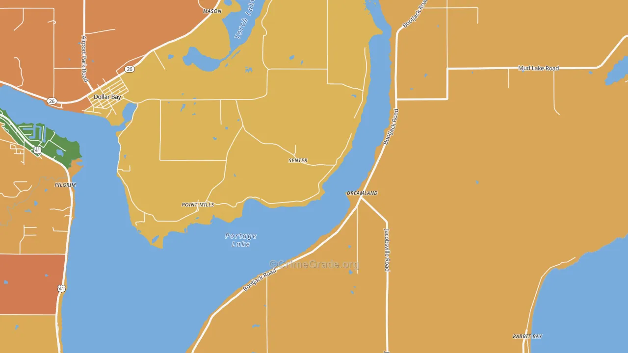 Senter, MI Map of Theft Rates