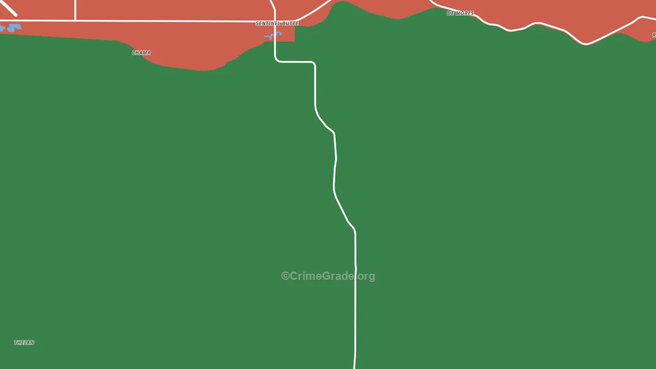 Sentinel Butte, ND Map of Theft Rates