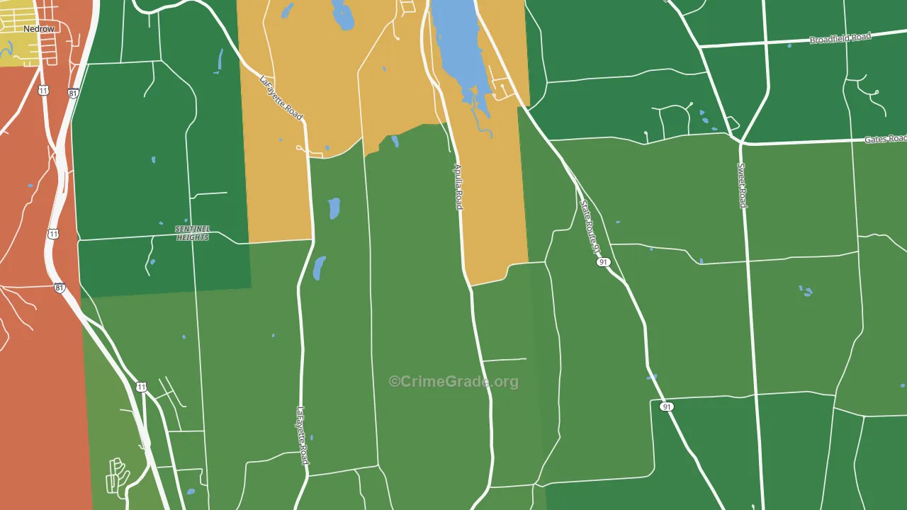 Sentinel Heights, NY Map of Theft Rates