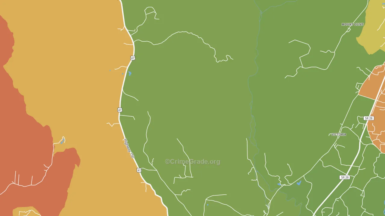Sequatchie, TN Map of Theft Rates