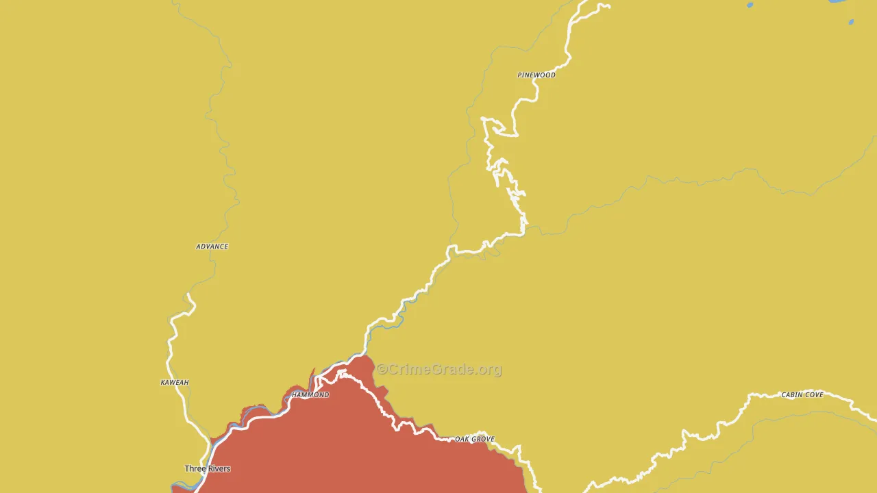 Sequoia National Park, CA Map of Theft Rates