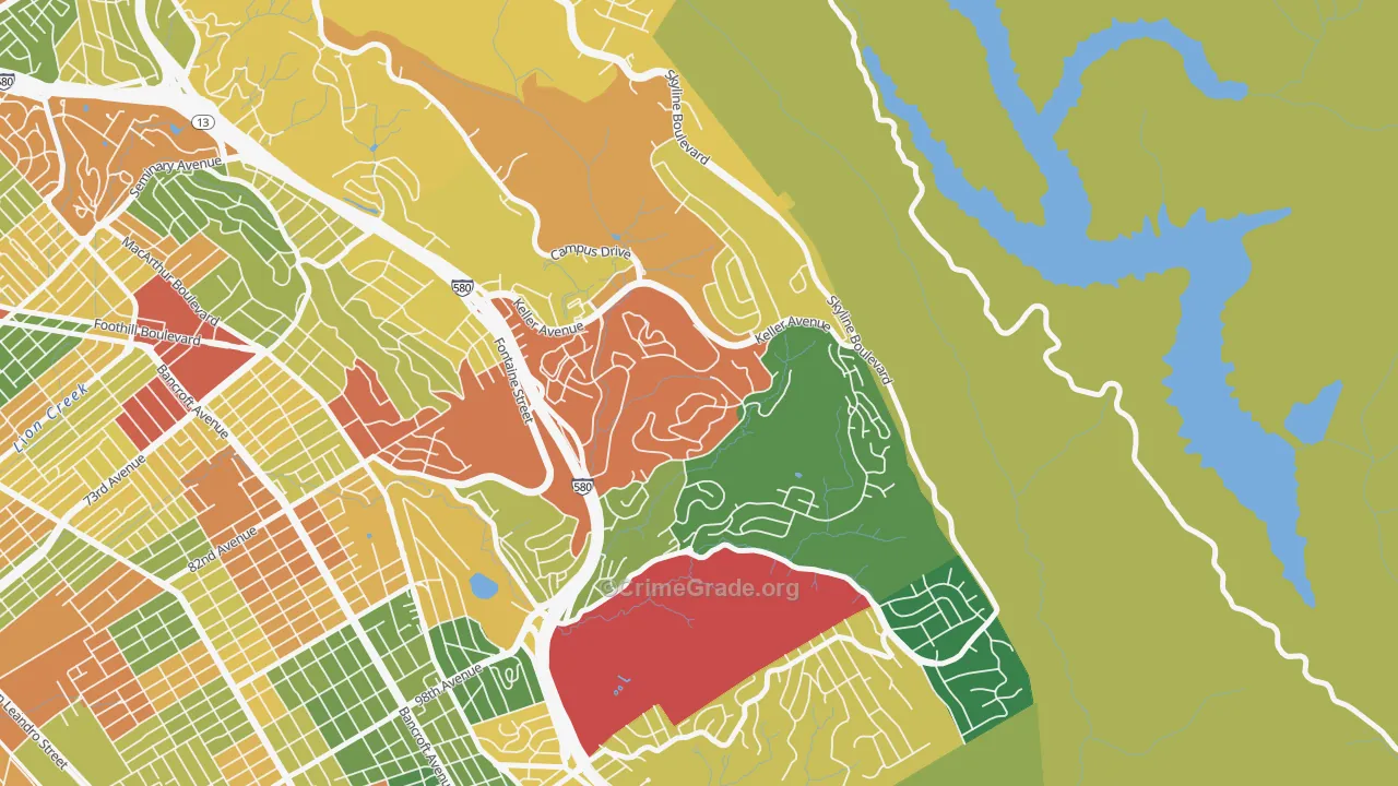 Sequoyah, Oakland, CA Map of Theft Rates