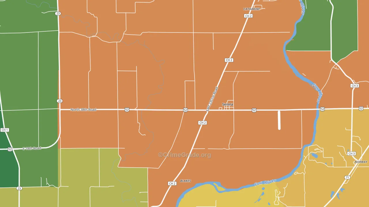 Serena, IL Map of Theft Rates