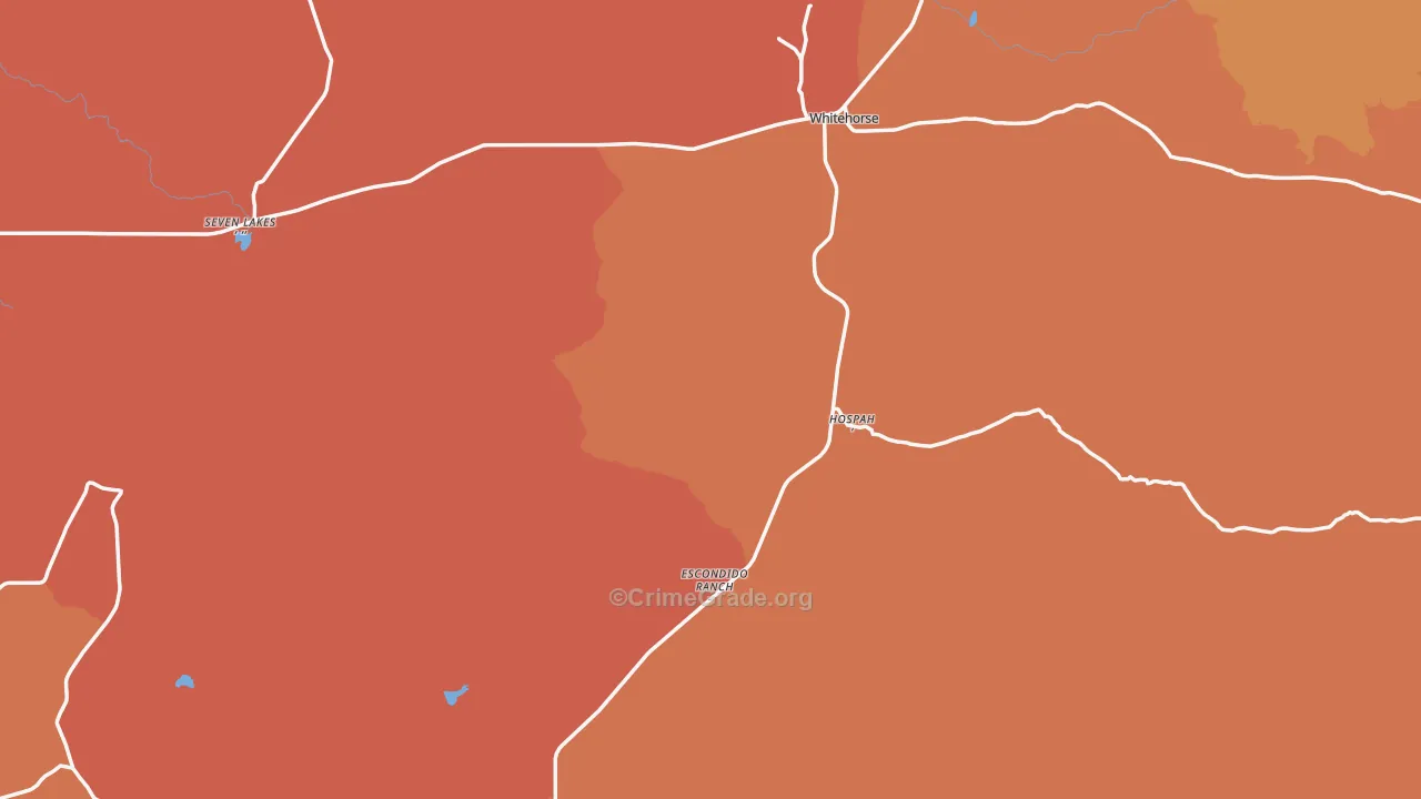 Seven Lakes, NM Map of Theft Rates