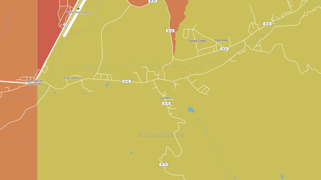 Seven Mile, AZ Map of Theft Rates