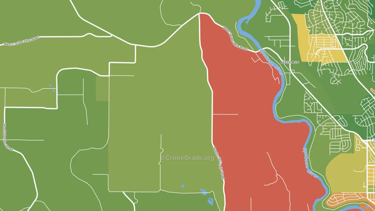 Seven Mile, WA Map of Theft Rates