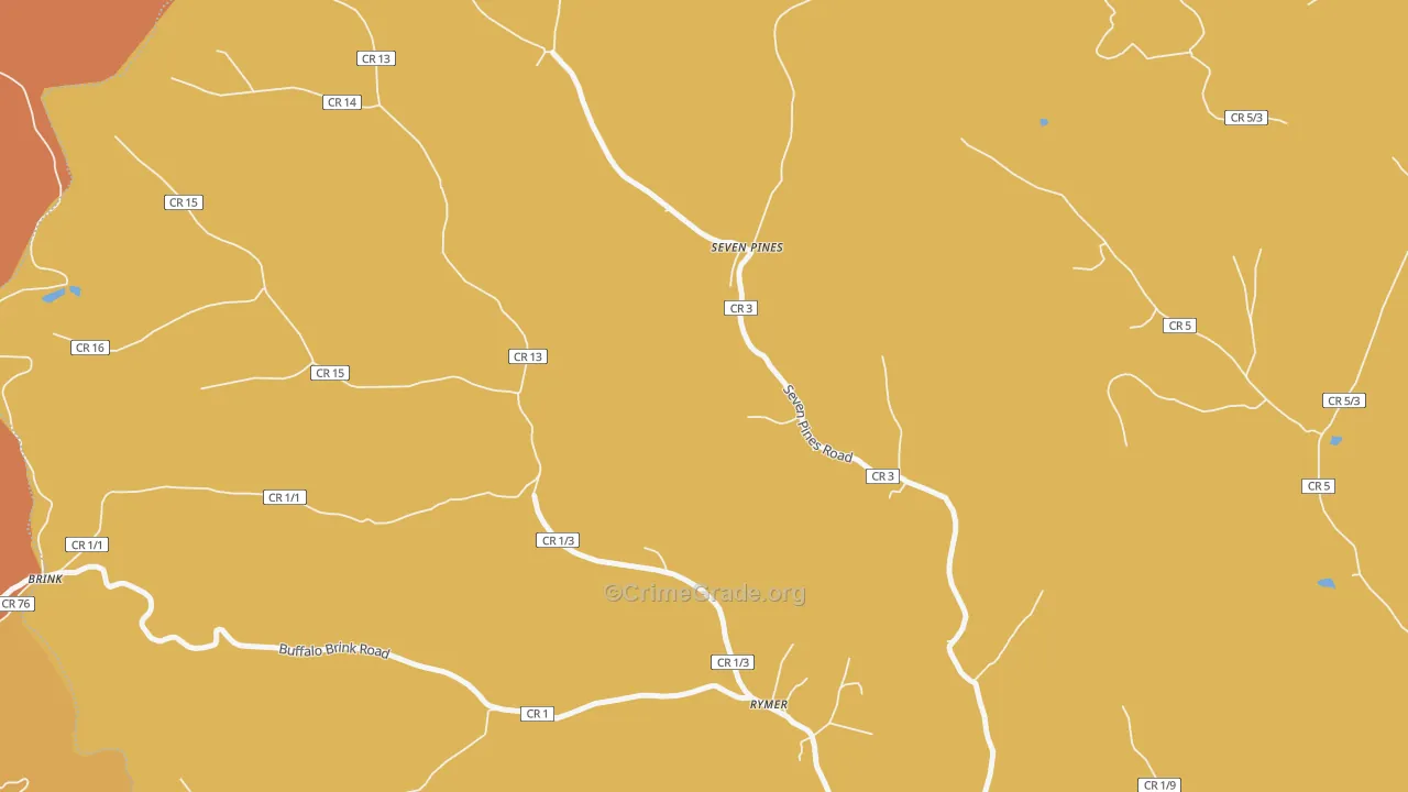 Seven Pines, WV Map of Theft Rates