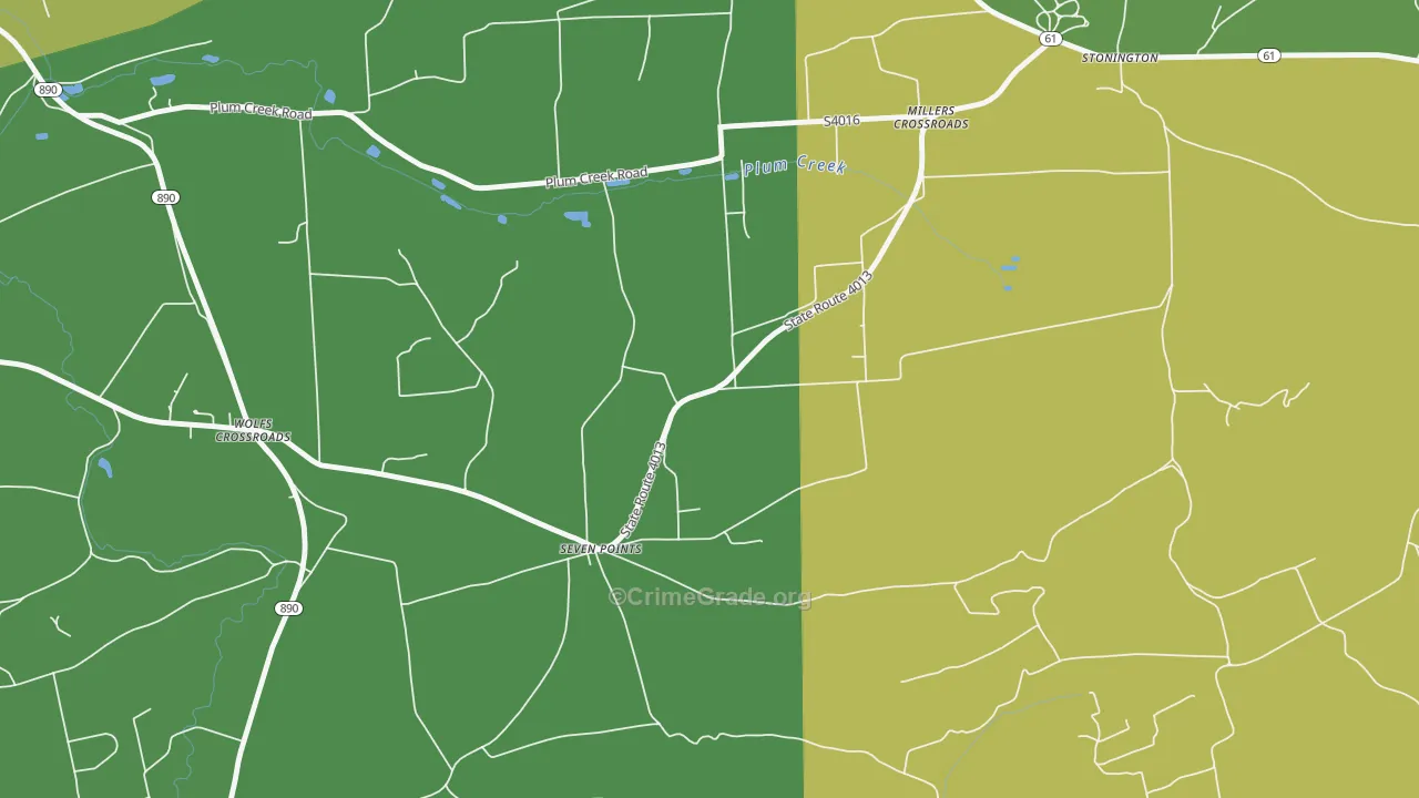 Seven Points, PA Map of Theft Rates