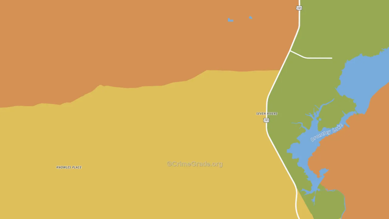 Seven Rivers, NM Map of Theft Rates