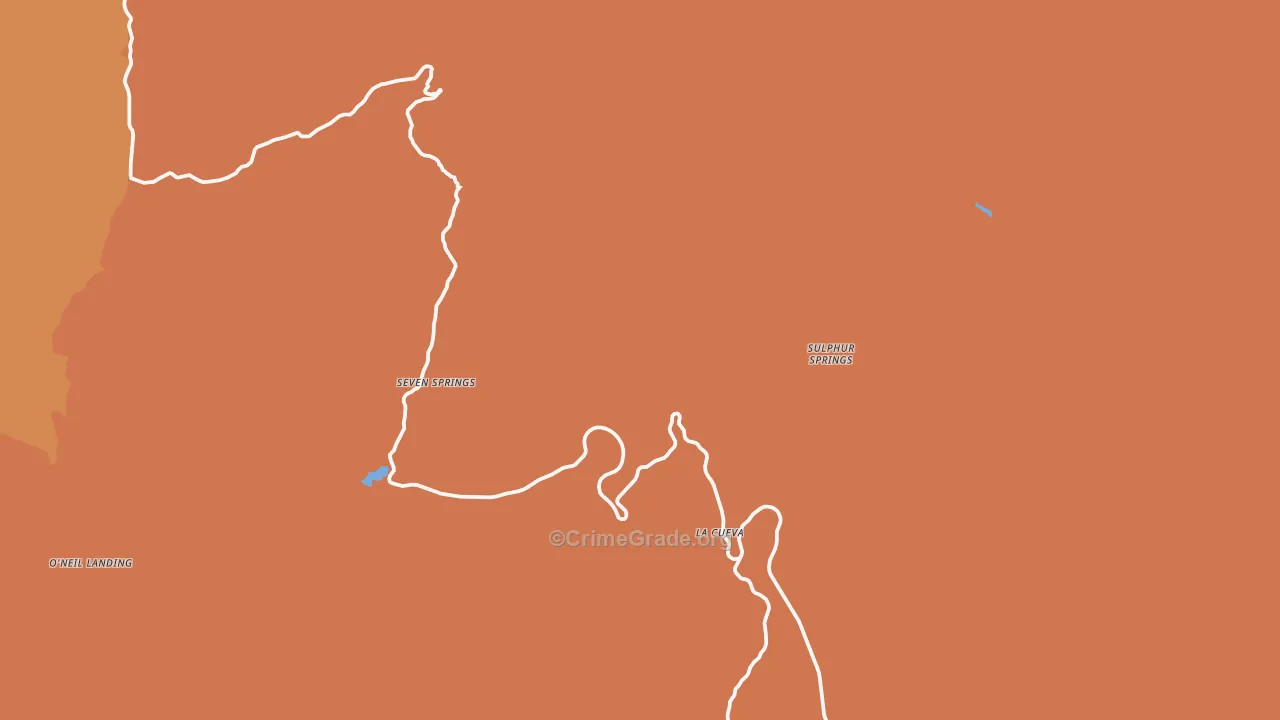 Seven Springs, NM Map of Theft Rates
