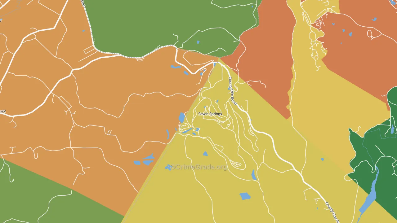 Seven Springs, PA Map of Theft Rates