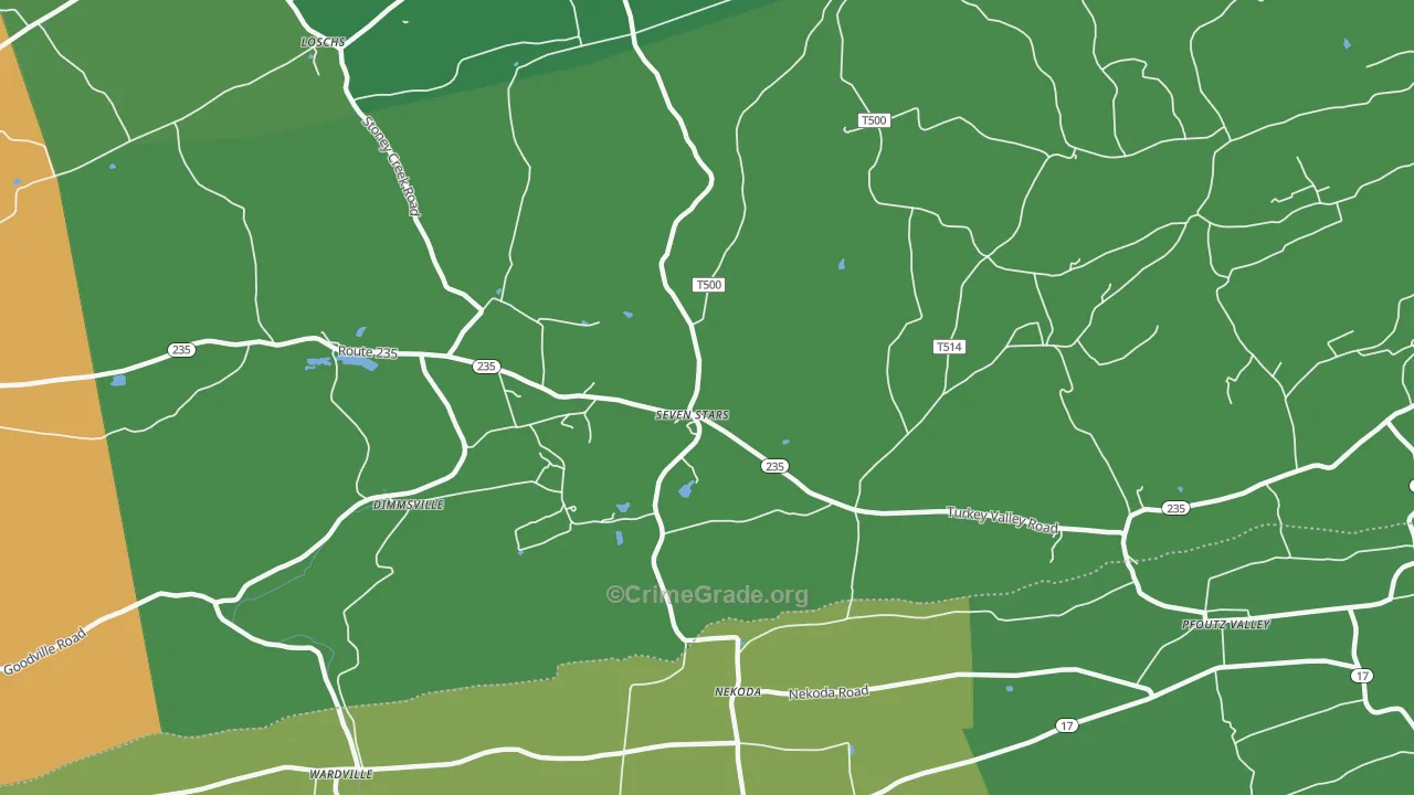 Seven Stars, PA Map of Theft Rates