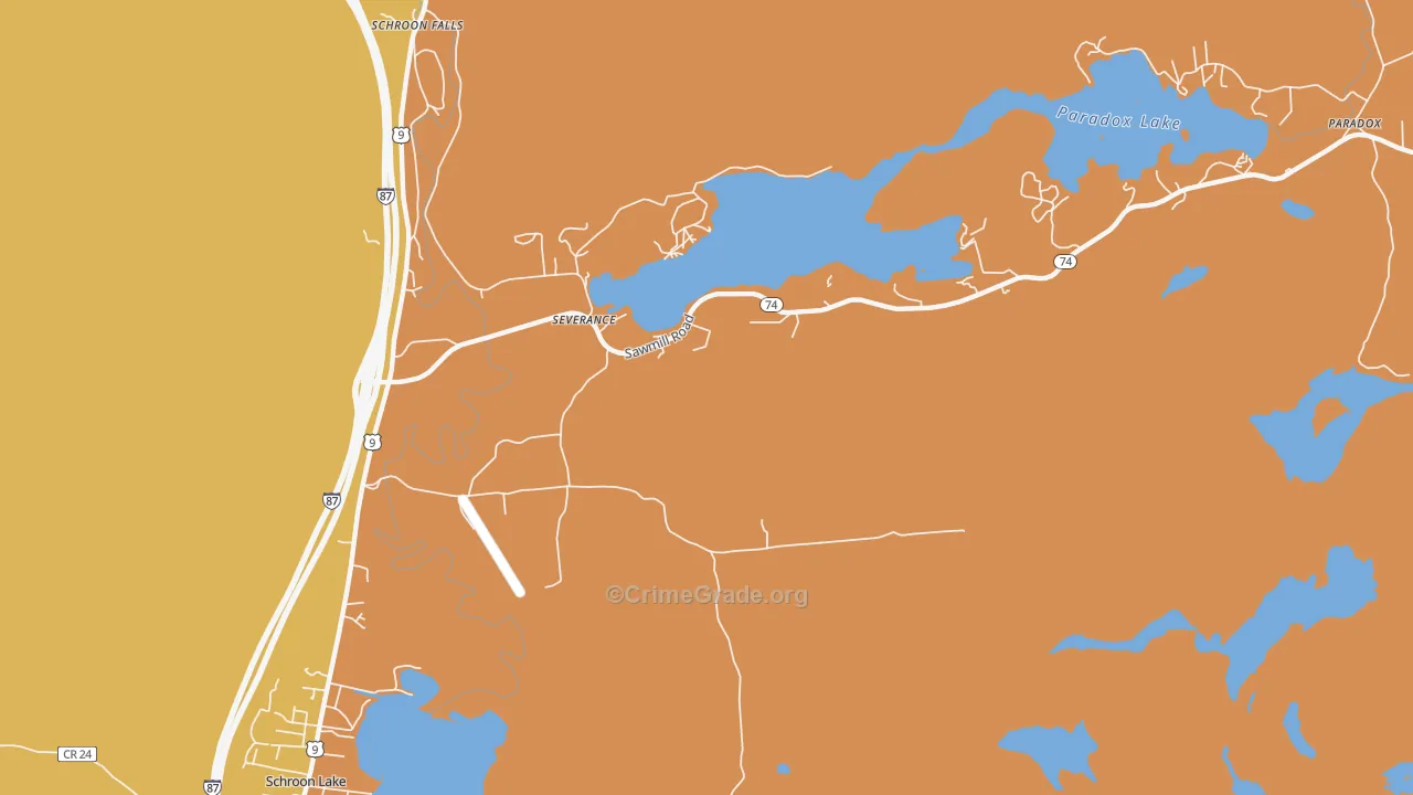 Severance, NY Map of Theft Rates