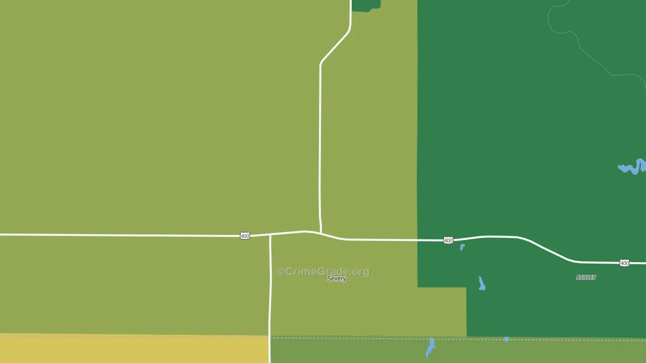 Severy, KS Map of Theft Rates