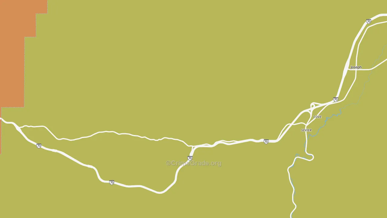 Sevier, UT Map of Theft Rates