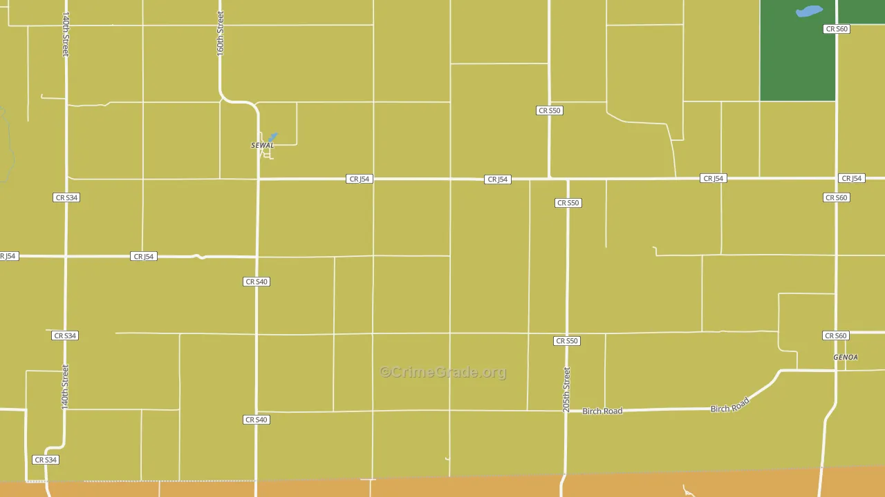 Sewal, IA Map of Theft Rates