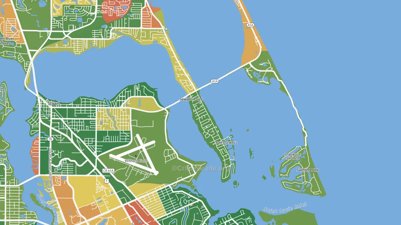 Sewalls Point, FL Map of Theft Rates
