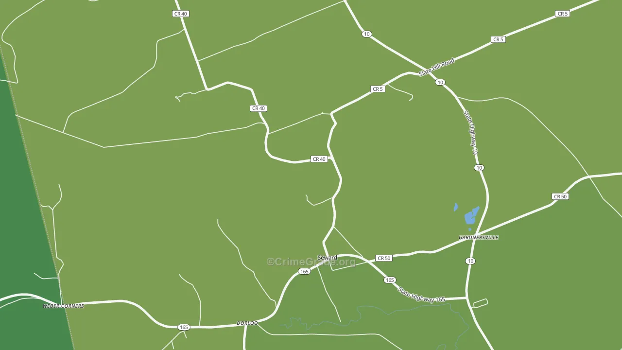 Seward, NY Map of Theft Rates