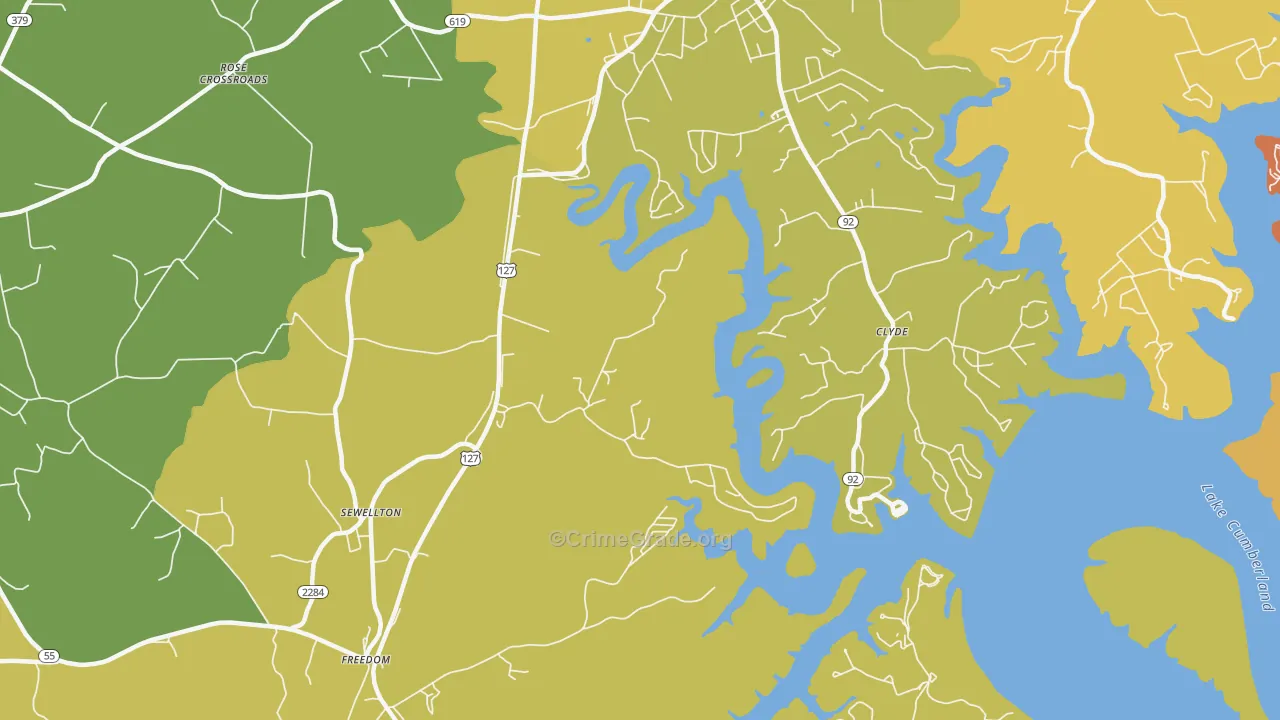 Sewellton, KY Map of Theft Rates