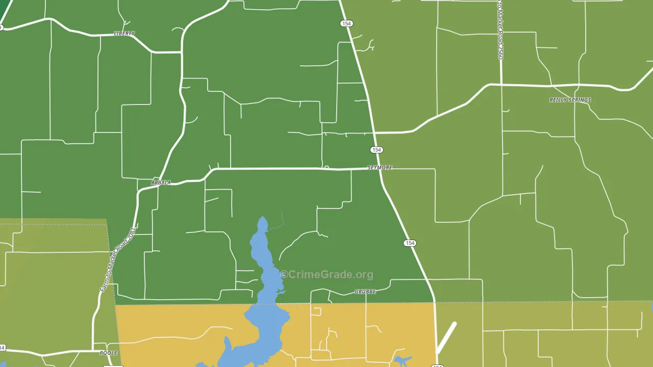 Seymore, TX Map of Theft Rates