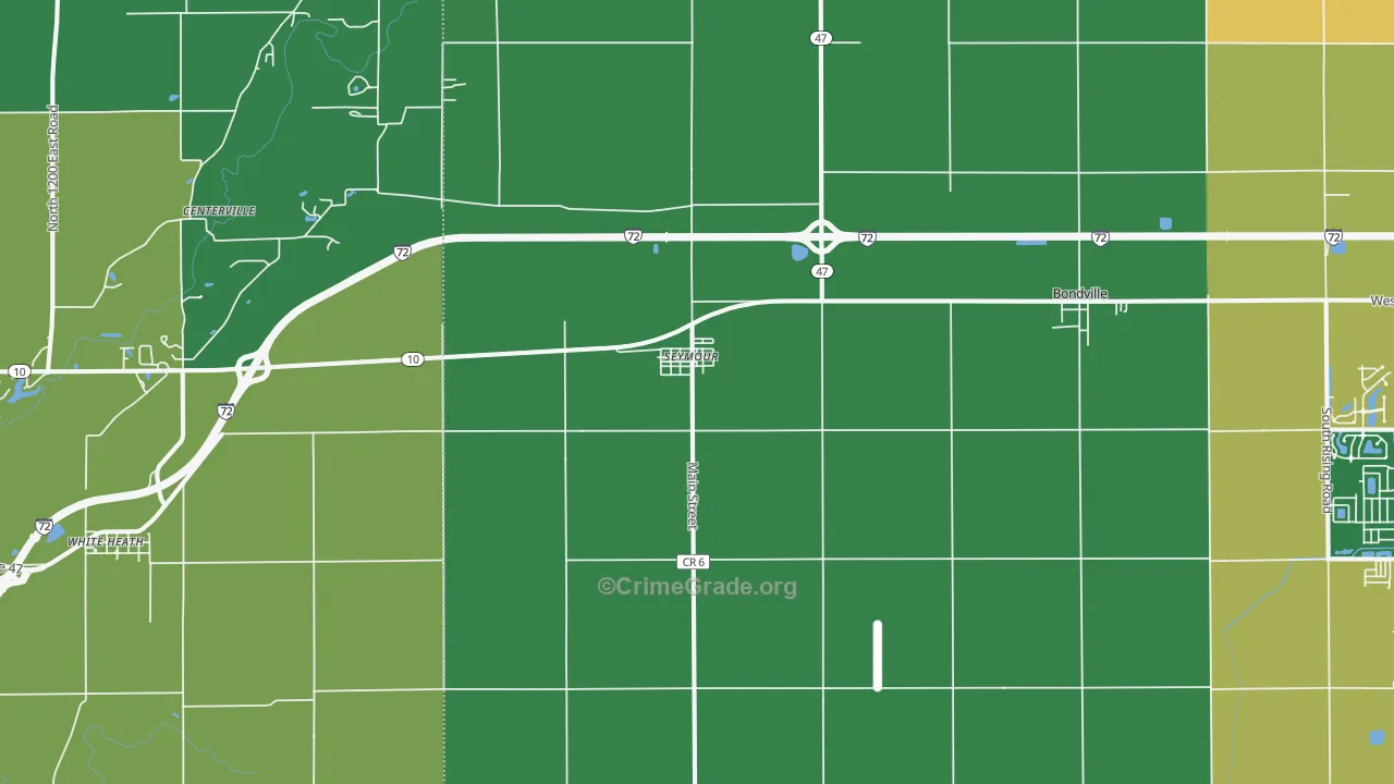 Seymour, IL Map of Theft Rates