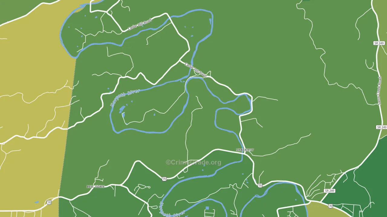 Shacklett, TN Map of Theft Rates