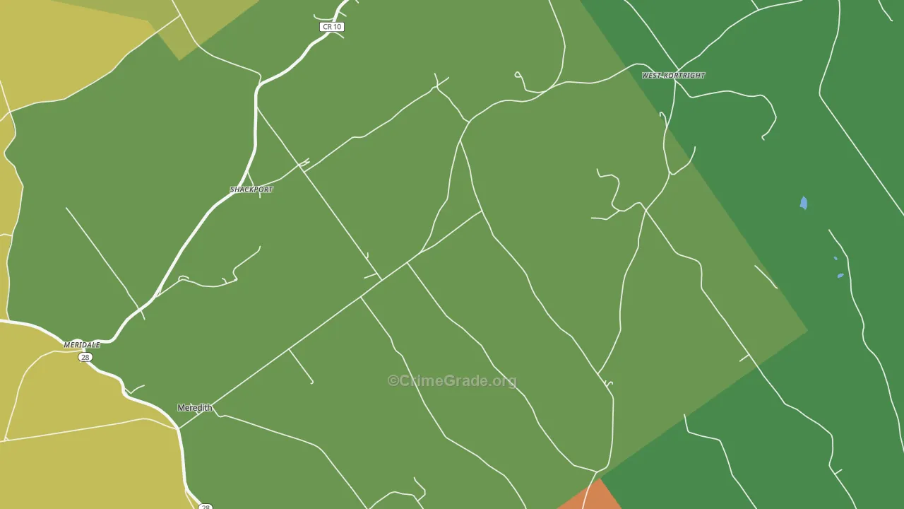 Shackport, NY Map of Theft Rates