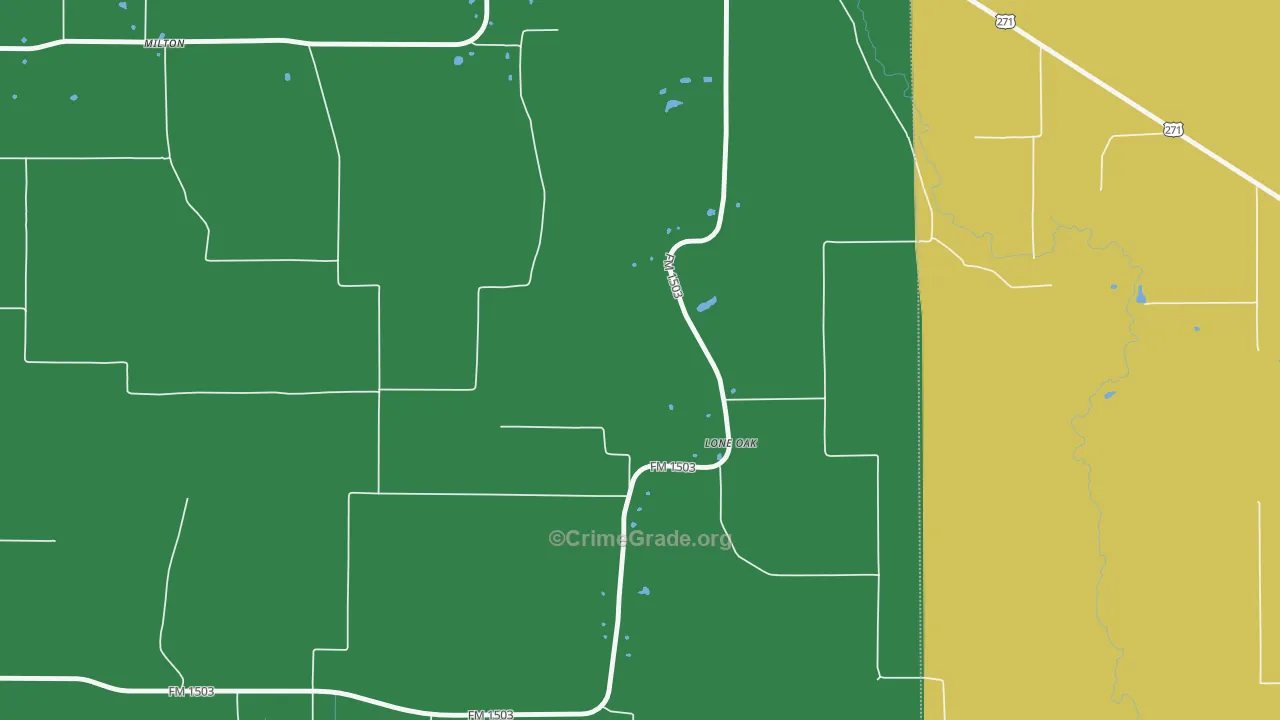 Shadowland, TX Map of Theft Rates