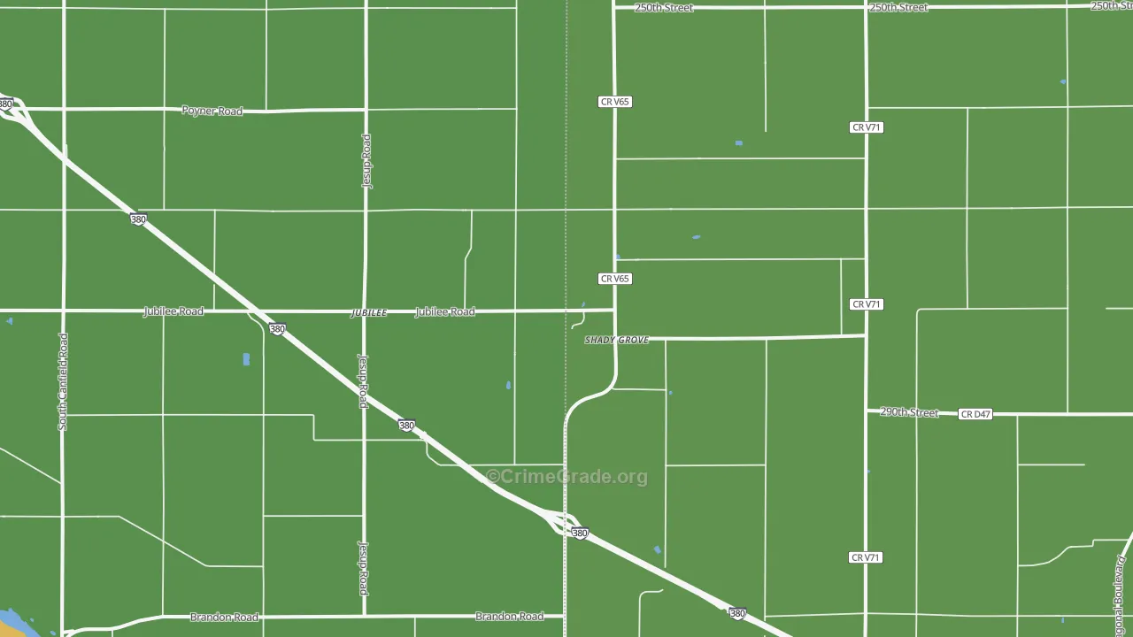 Shady Grove, IA Map of Theft Rates