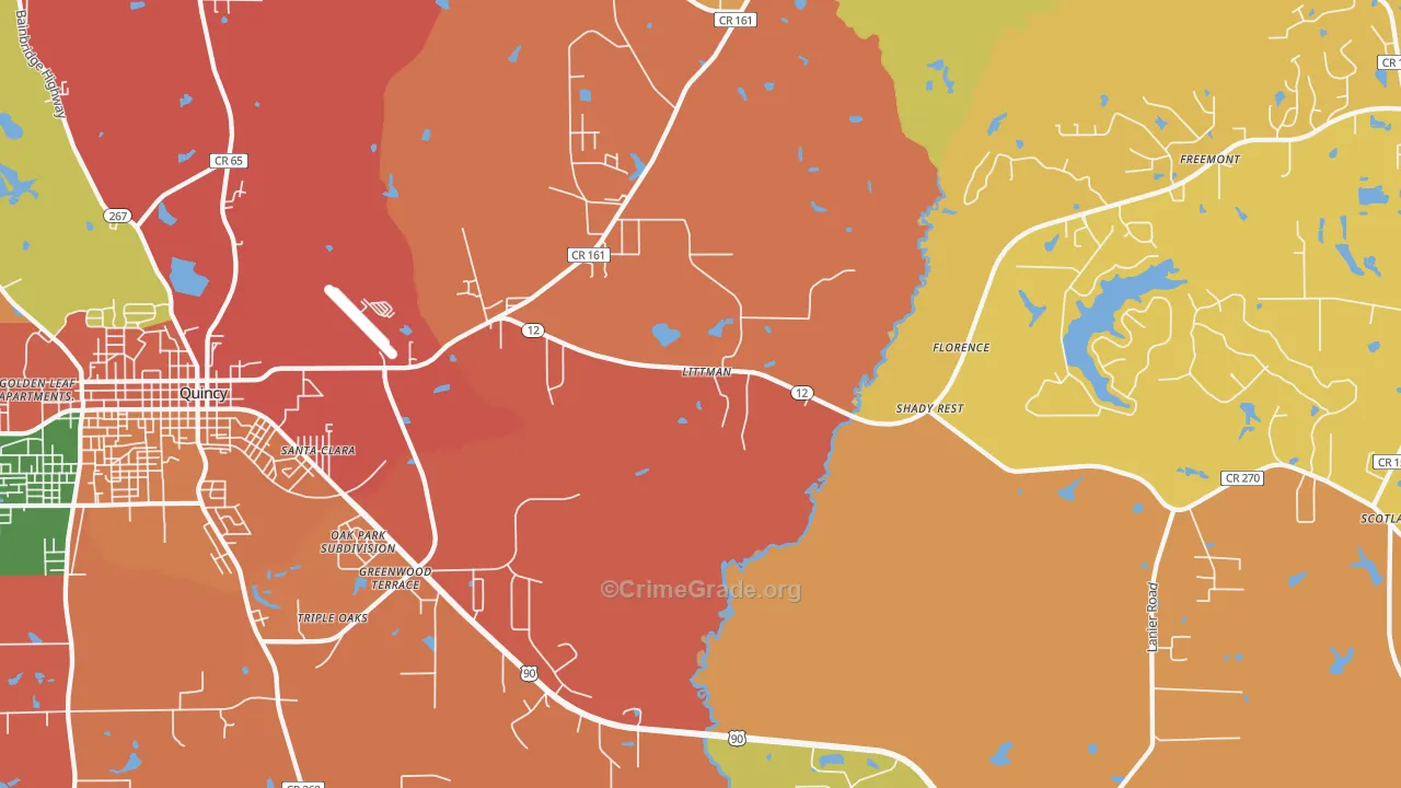 Shady Rest, FL Map of Theft Rates