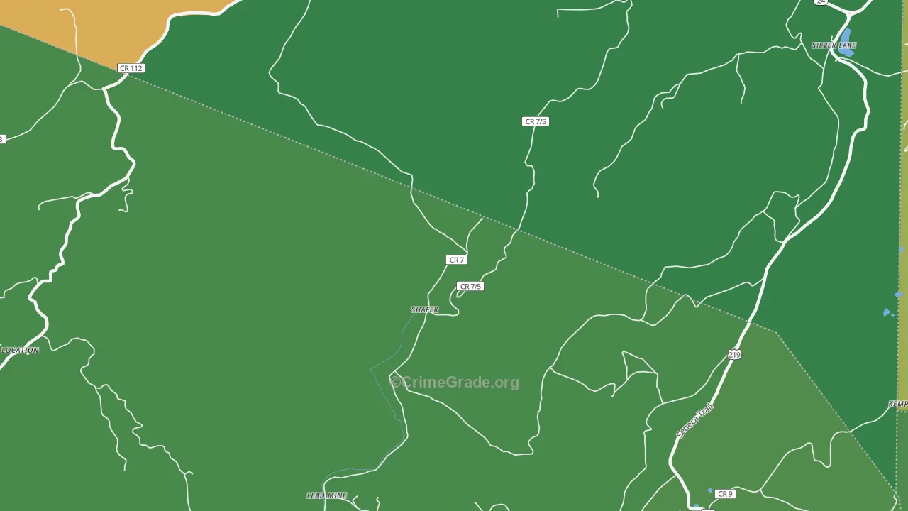 Shafer, WV Map of Theft Rates