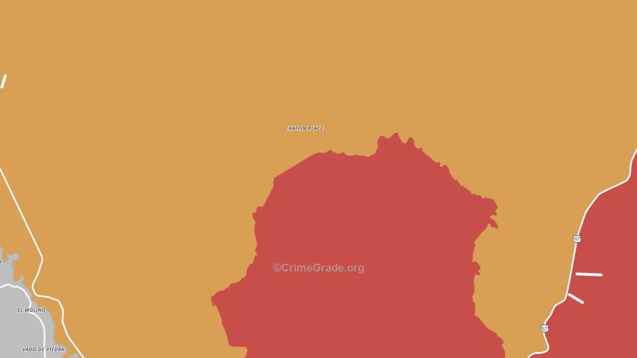 Shafter, TX Map of Theft Rates