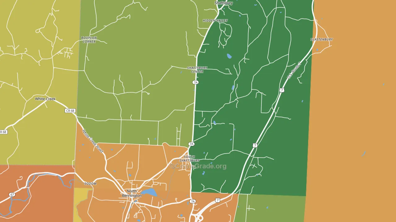 Shaftsbury, VT Map of Theft Rates