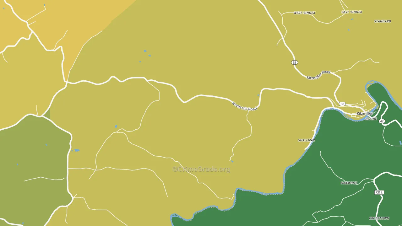 Shallmar, MD Map of Theft Rates