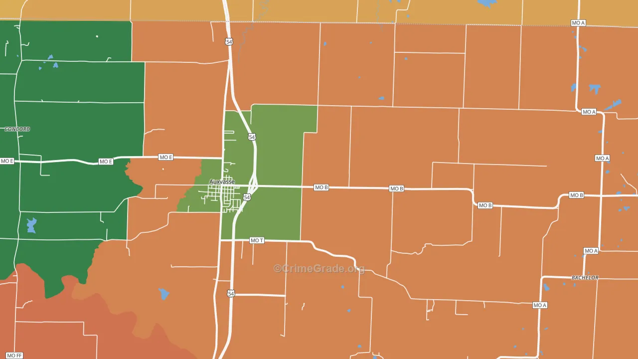 Shamrock, MO Map of Theft Rates