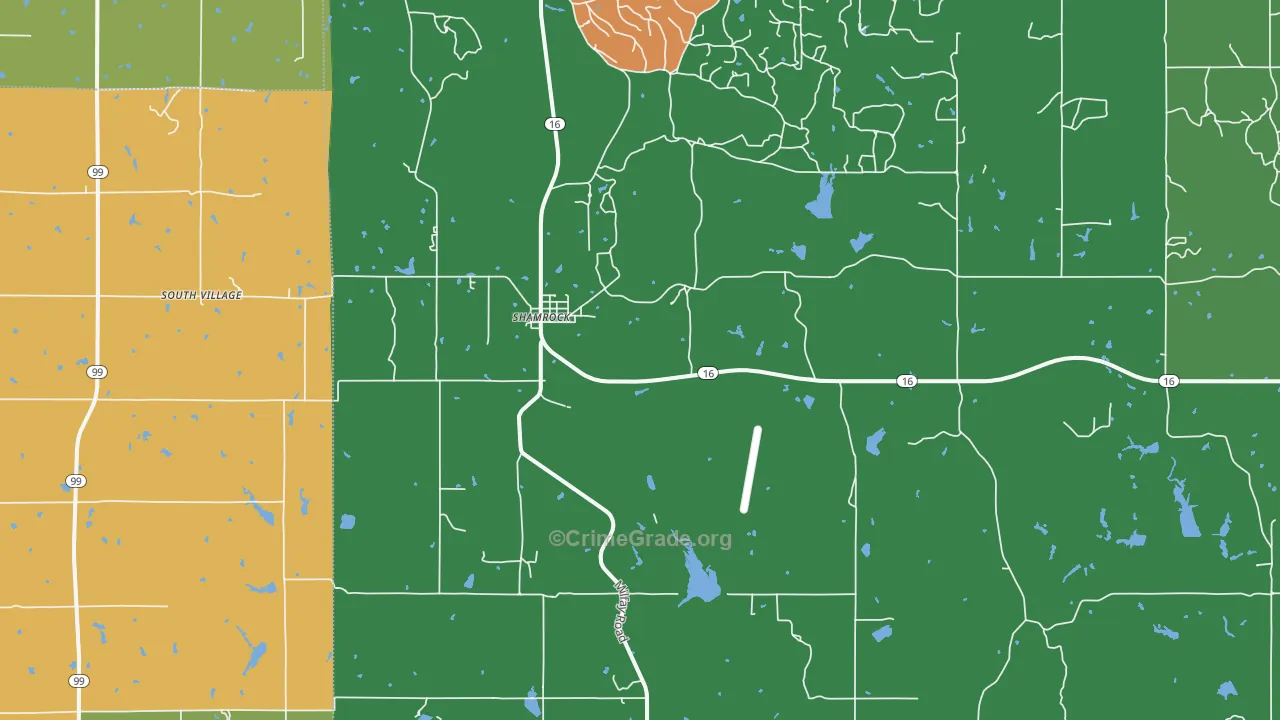 Shamrock, OK Map of Theft Rates