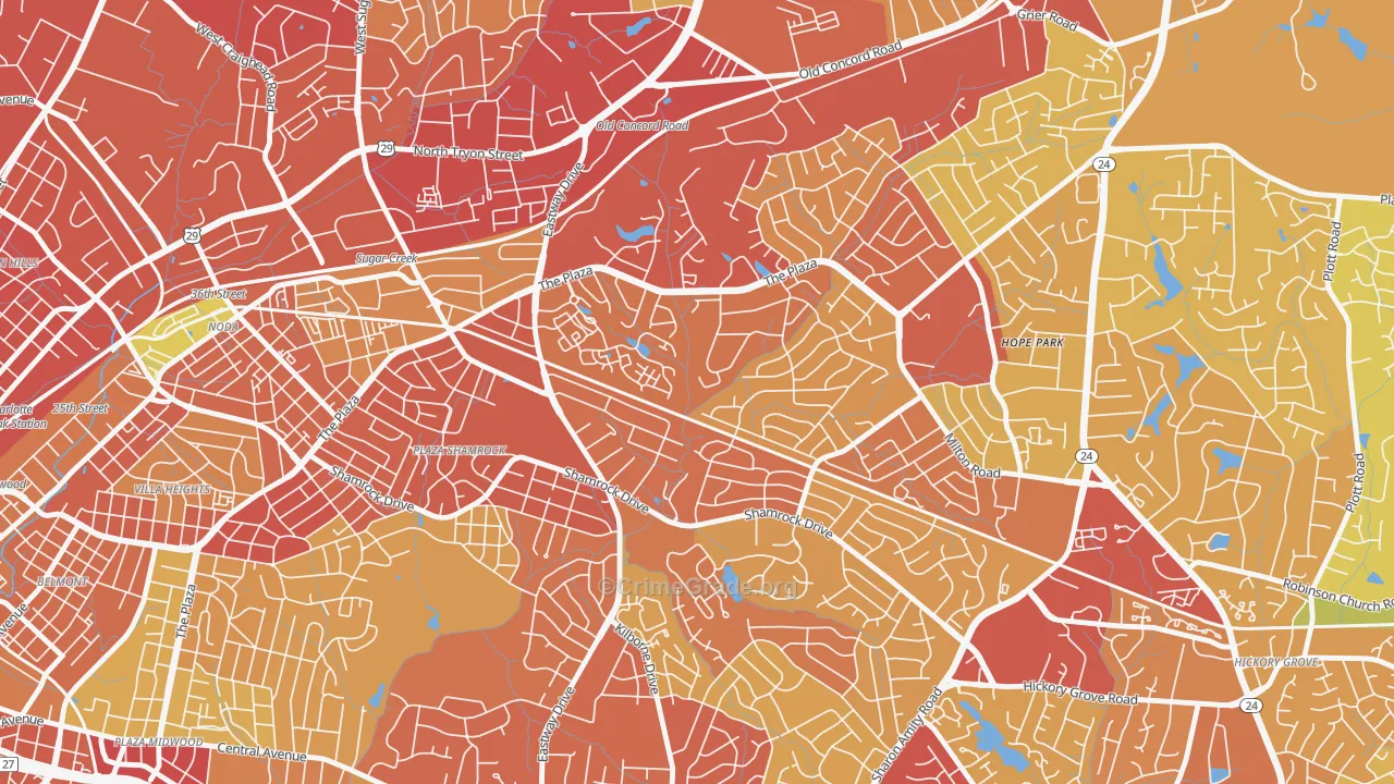 Shannon Park, Charlotte, NC Map of Theft Rates