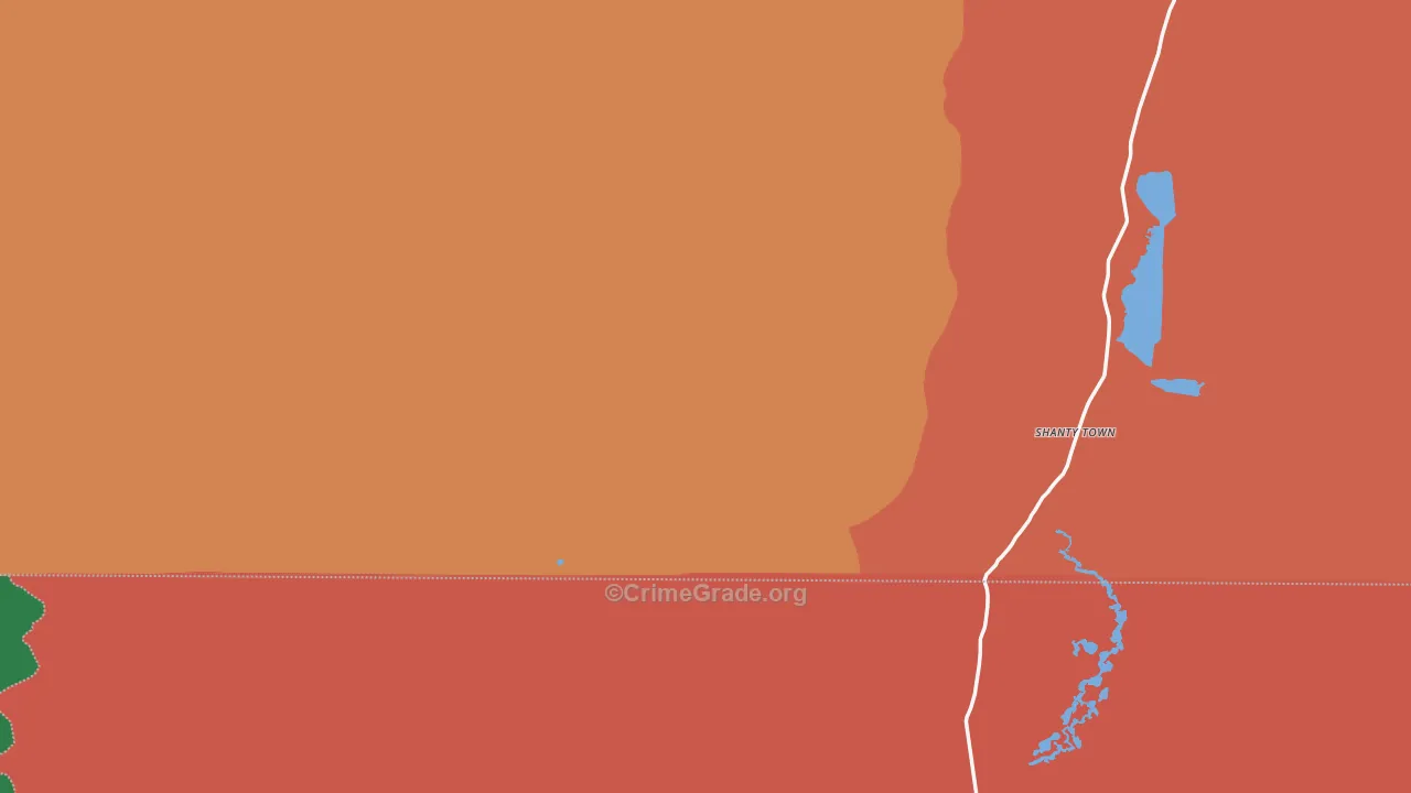 Shanty Town, NV Map of Theft Rates
