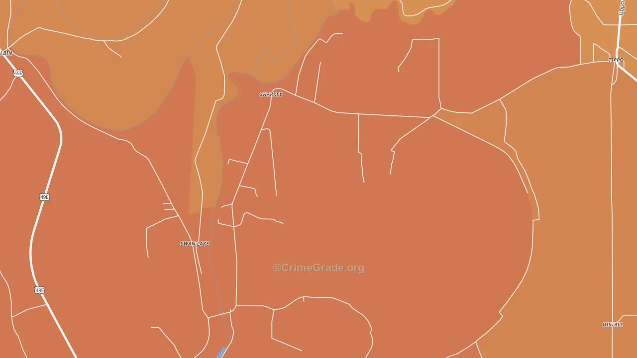 Sharkey, MS Map of Theft Rates