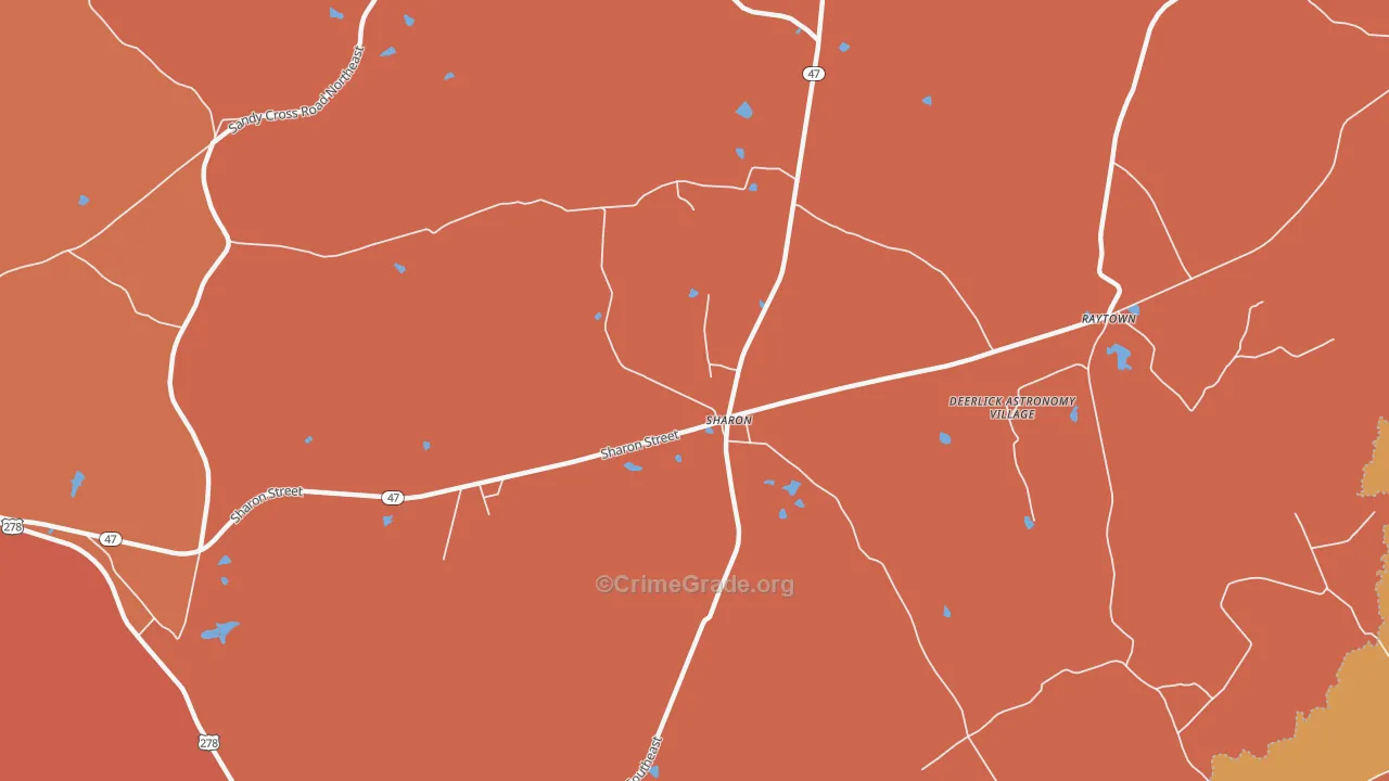 Sharon, GA Map of Theft Rates