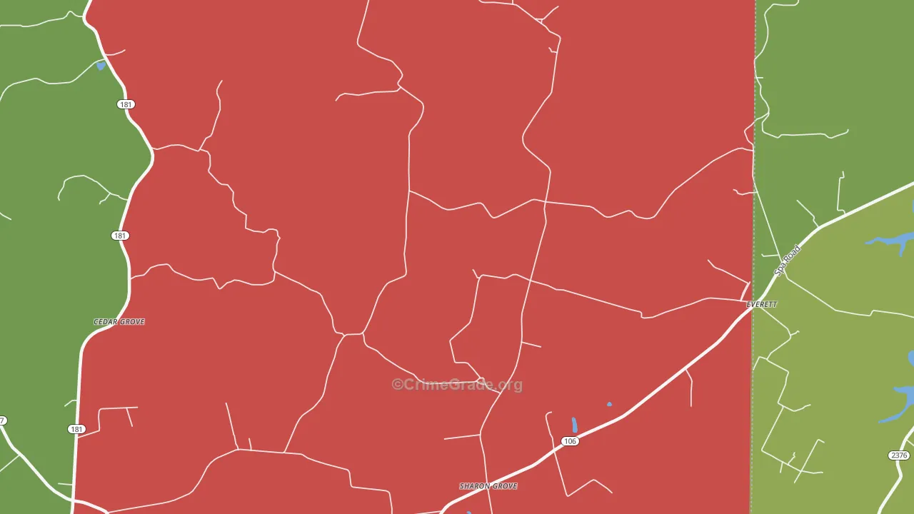 Sharon Grove, KY Map of Theft Rates