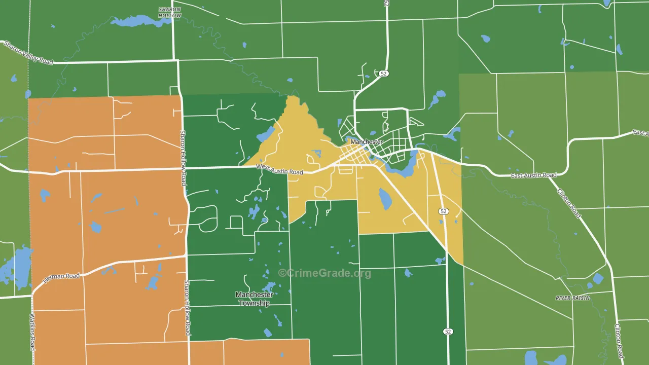 Sharon Hollow, MI Map of Theft Rates