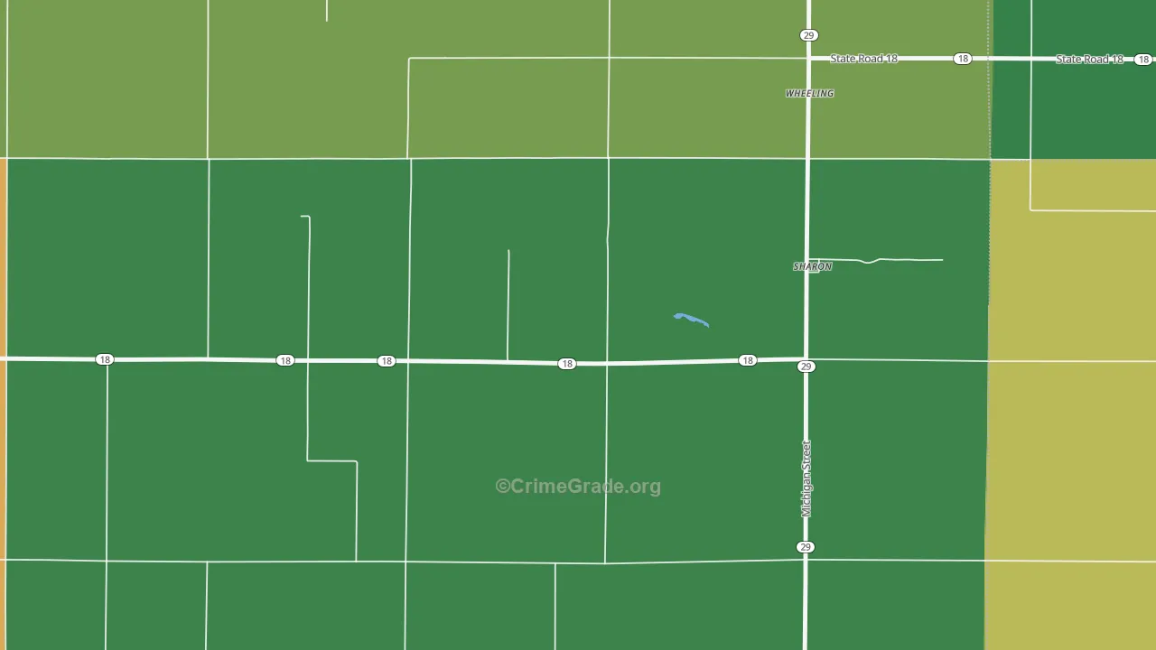 Sharon, IN Map of Theft Rates
