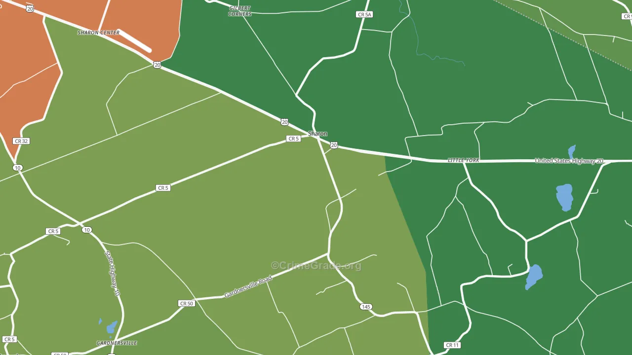 Sharon, NY Map of Theft Rates