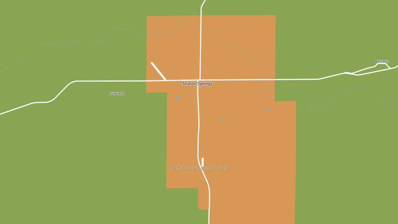 Sharon Springs, KS Map of Theft Rates