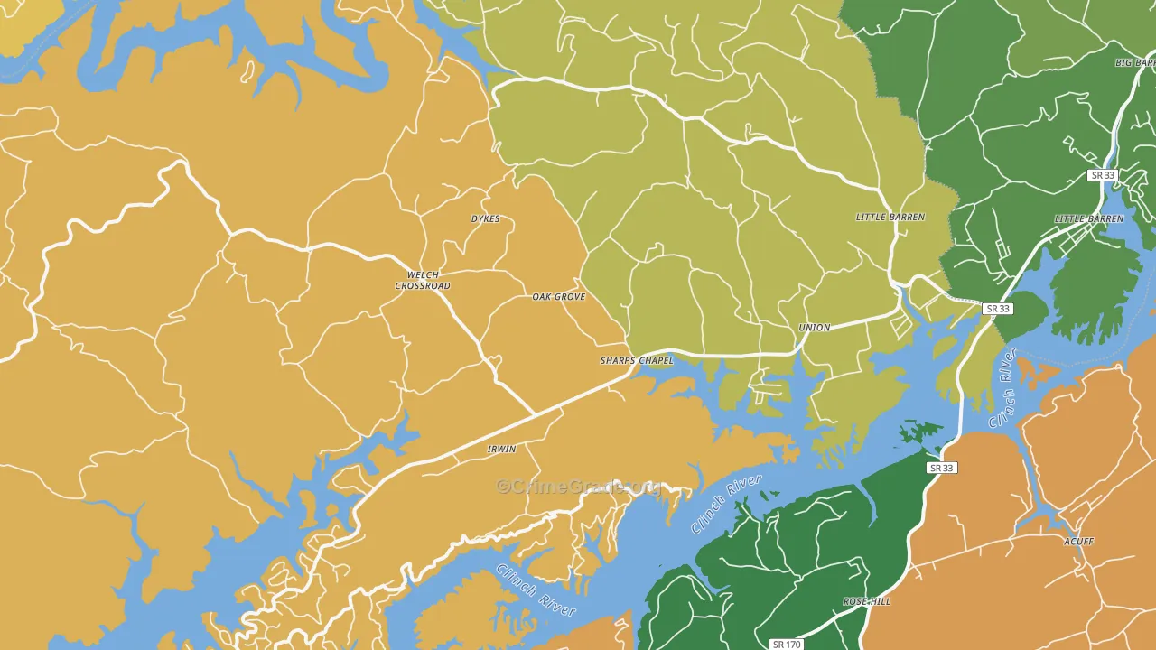 Sharps Chapel, TN Map of Theft Rates