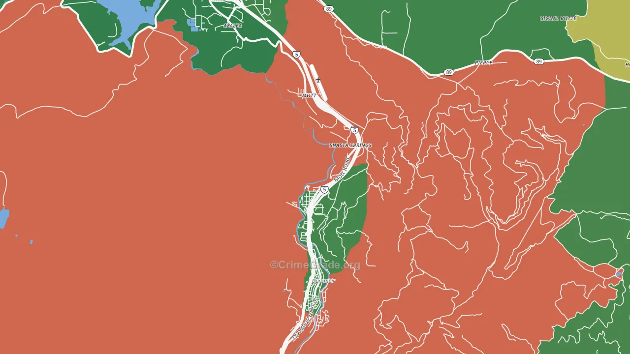 Shasta Retreat, CA Map of Theft Rates