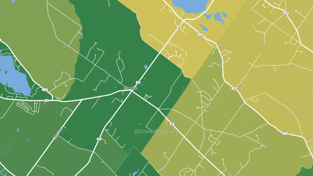 Shaw Mills, ME Map of Theft Rates