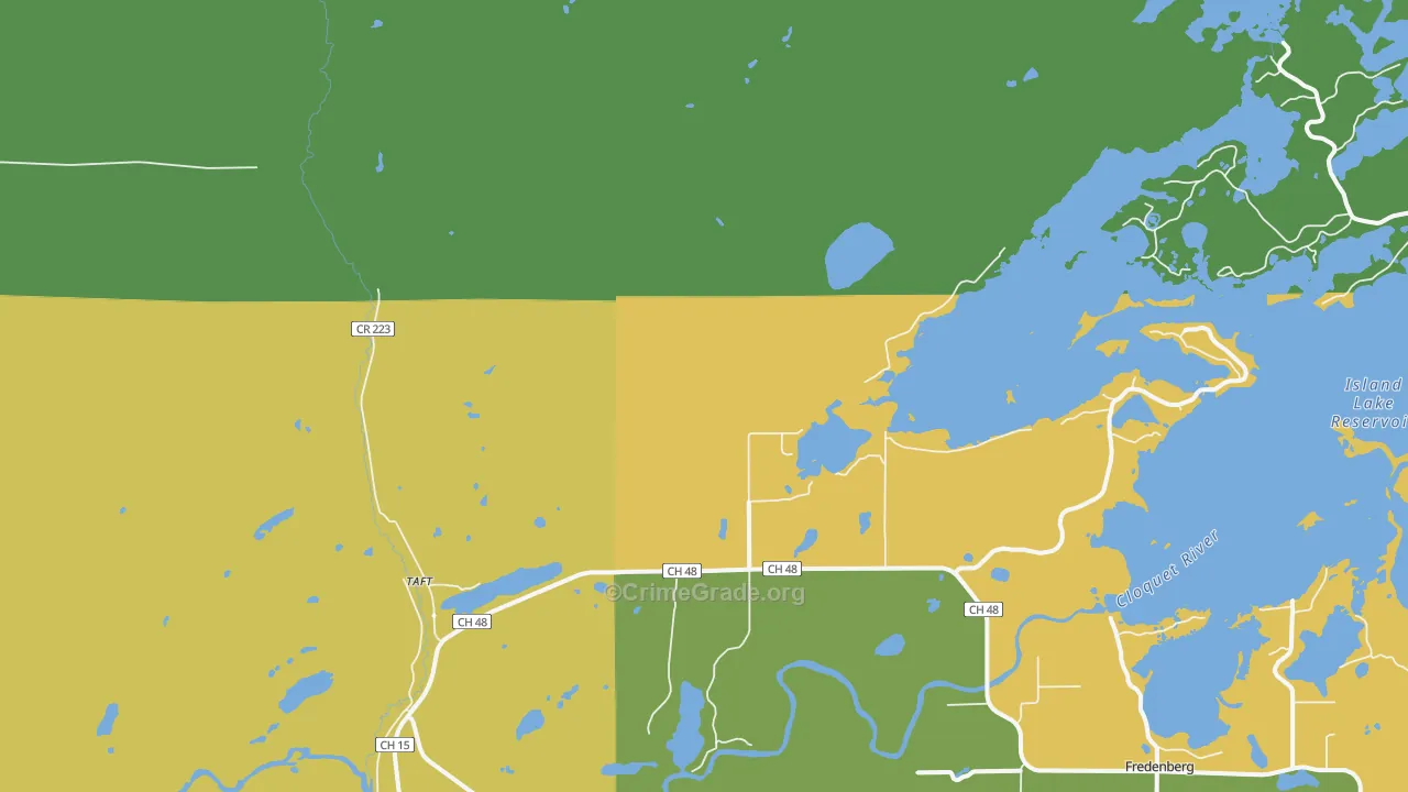 Shaw, MN Map of Theft Rates