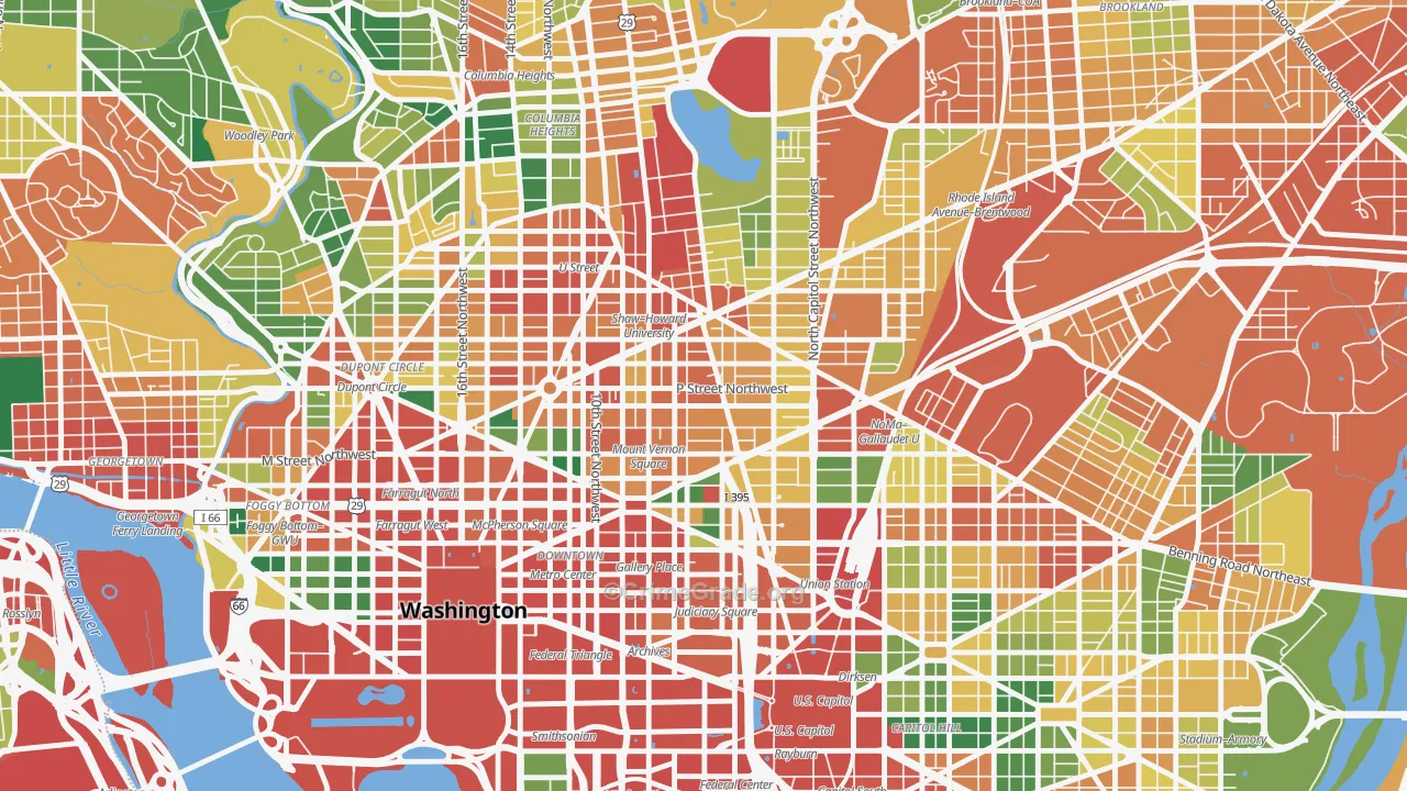 Shaw, Washington, DC Map of Theft Rates